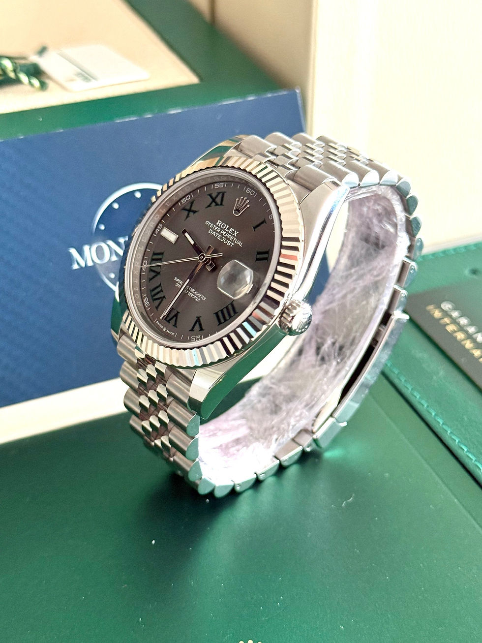 Thumbnail: ROLEX DATEJUST 41 WIMBLEDON DIAL (126334) - 2020 LIKE NEW FULL SET