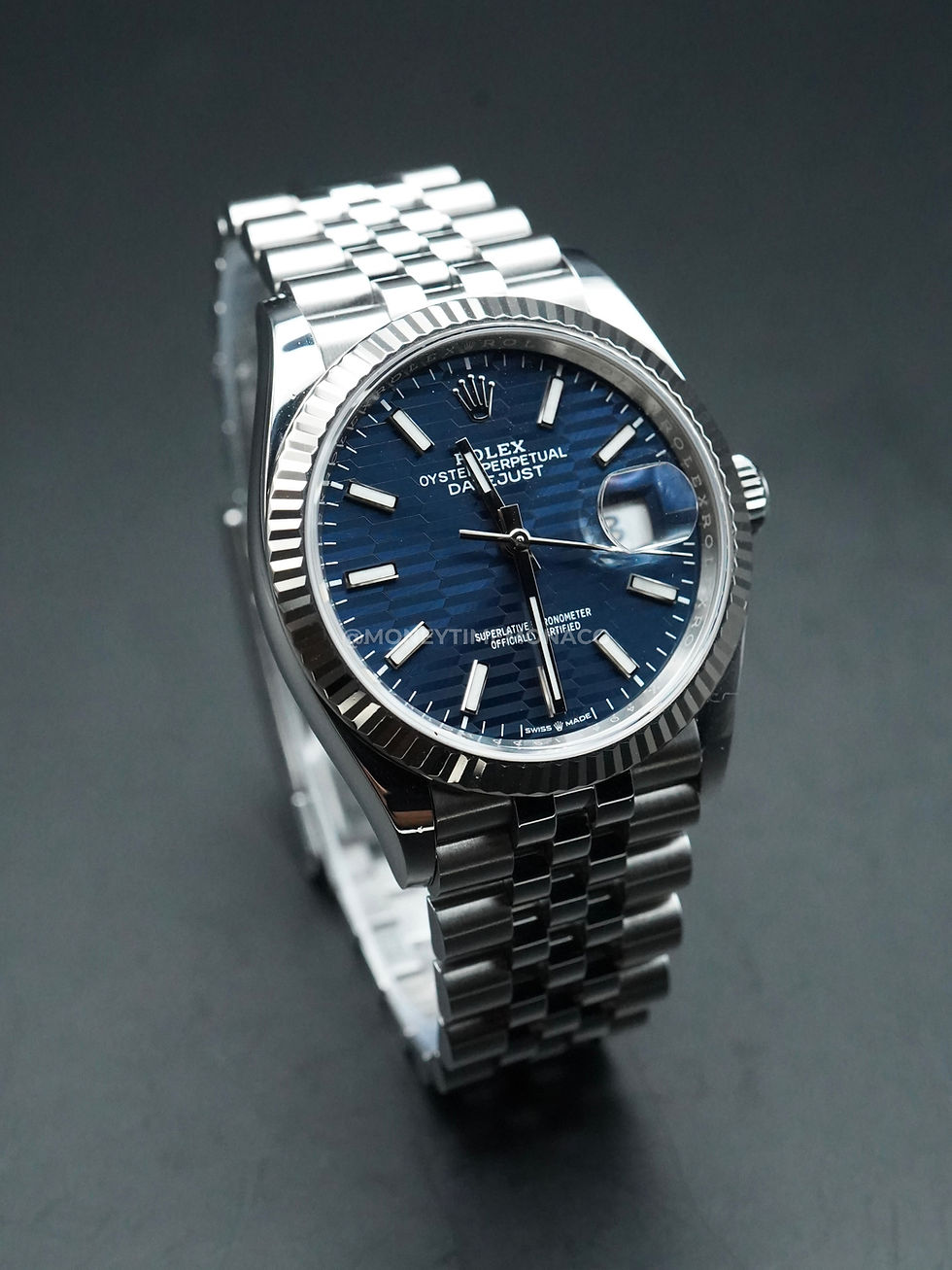 Miniature : ROLEX DATEJUST 36 BLEU MOTIF (126234) - 2022 LIKE NEW FULL SET