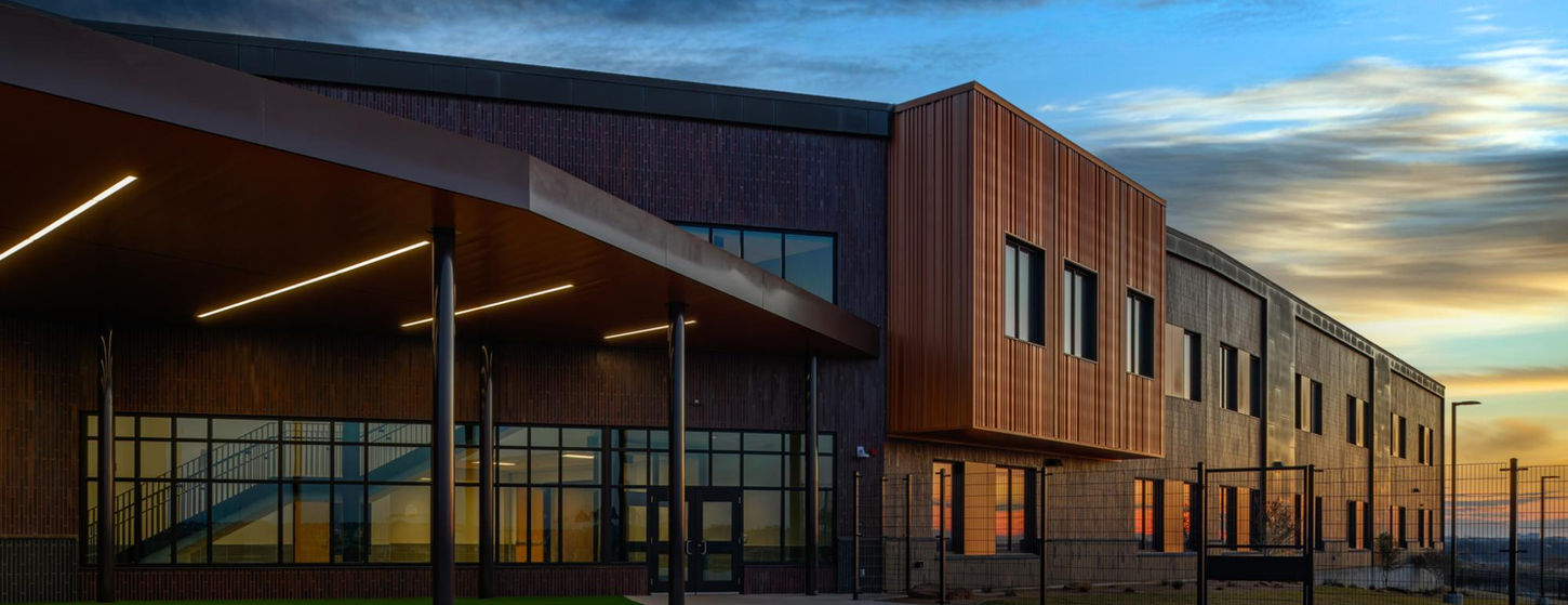 Fred Hill Elementary at dusk