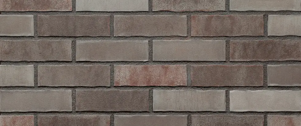 variations of grey color thin brick with brown and rust accent