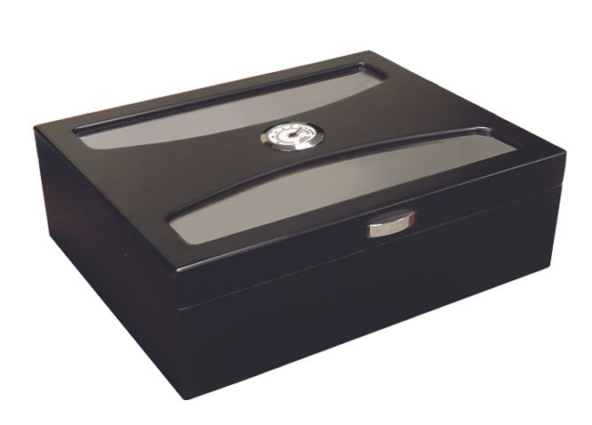 Thumbnail: Delano Black Humidor with UV Glass - 100 ct.