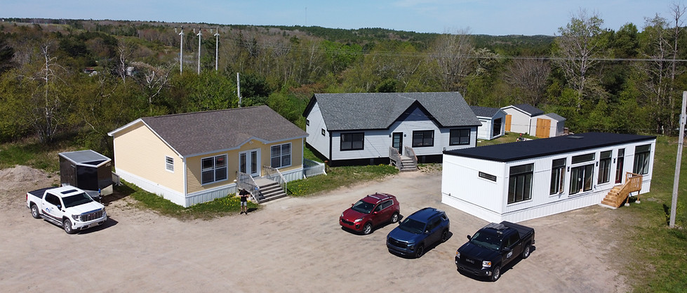 Modular homes on display at Maritime Homes LTD – showcasing customizable prefab or modular houses in Bridgewater Nova Scotia with modern design, energy efficiency, and affordable home solutions