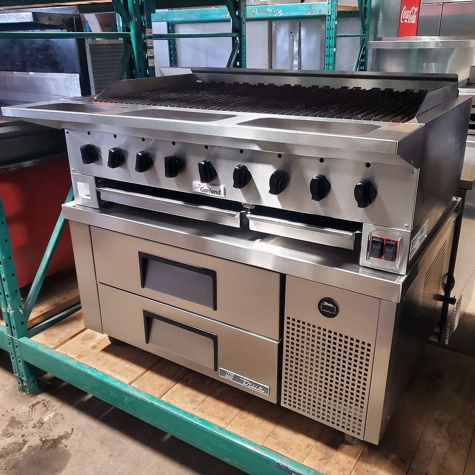 Thumbnail: 48" Garland Charbroiler + True Chef Base
