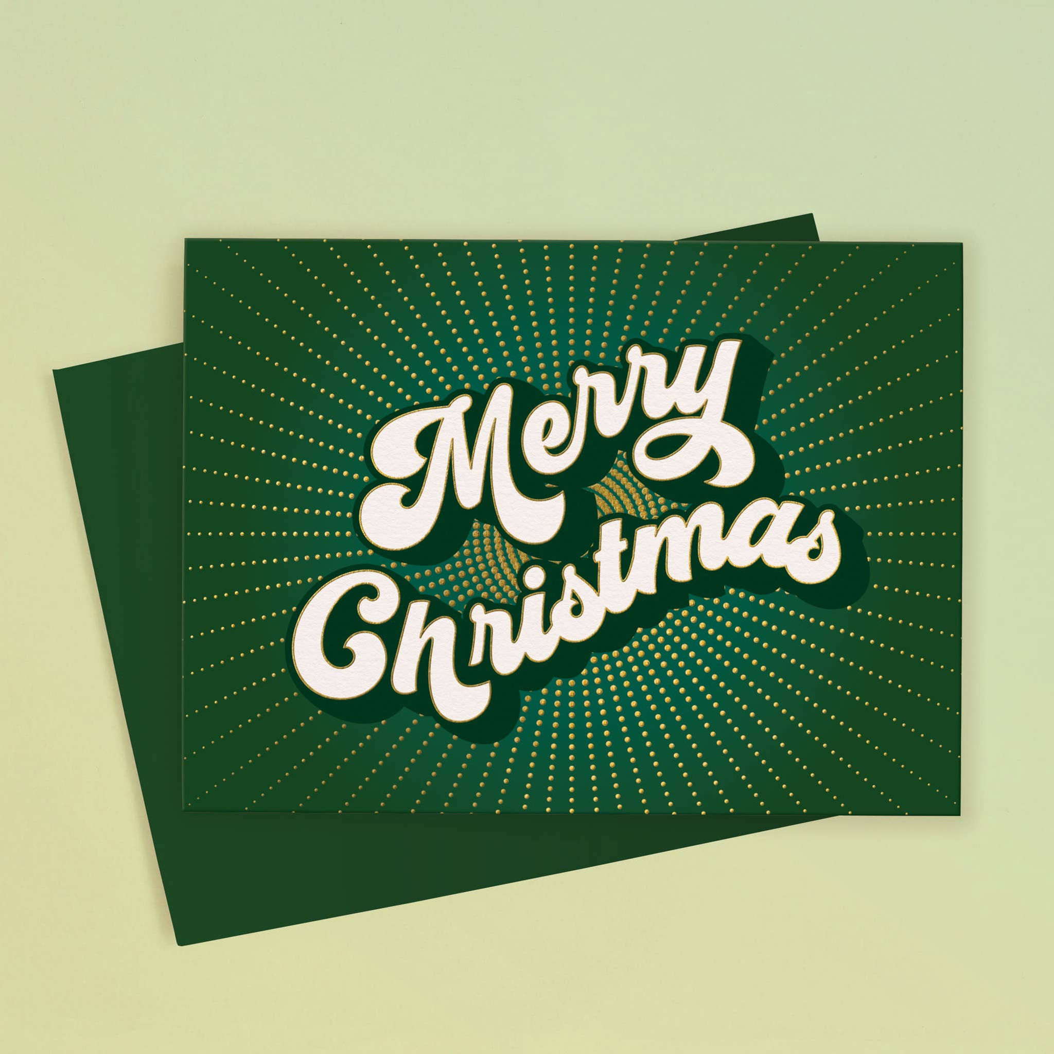 Merry Christmas Card | Rays | Gold Foil