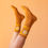 Thumbnail: Retro Flower Striped Ribbed Crew Socks