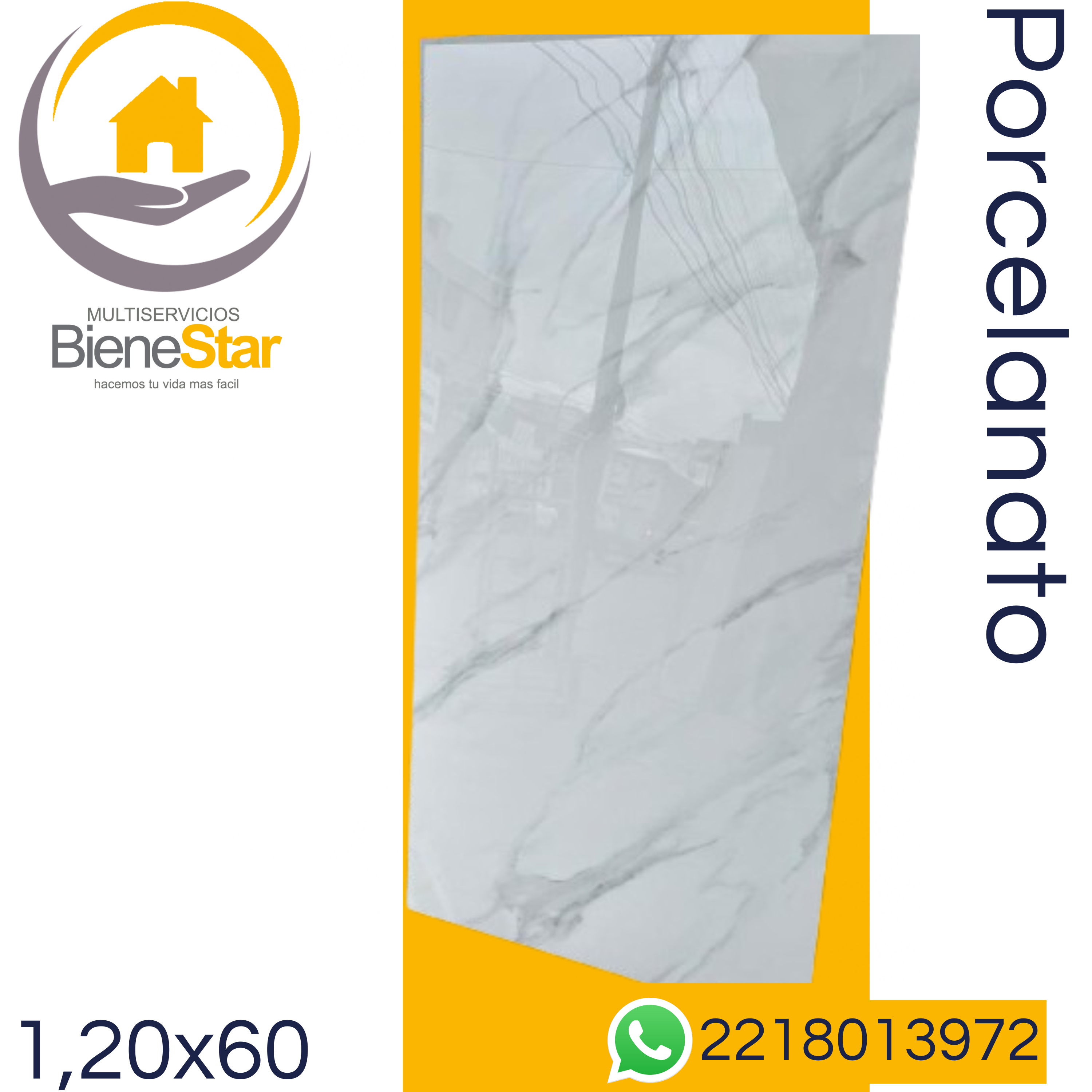 Porcelanatos 1,20x60 tipo Carrara