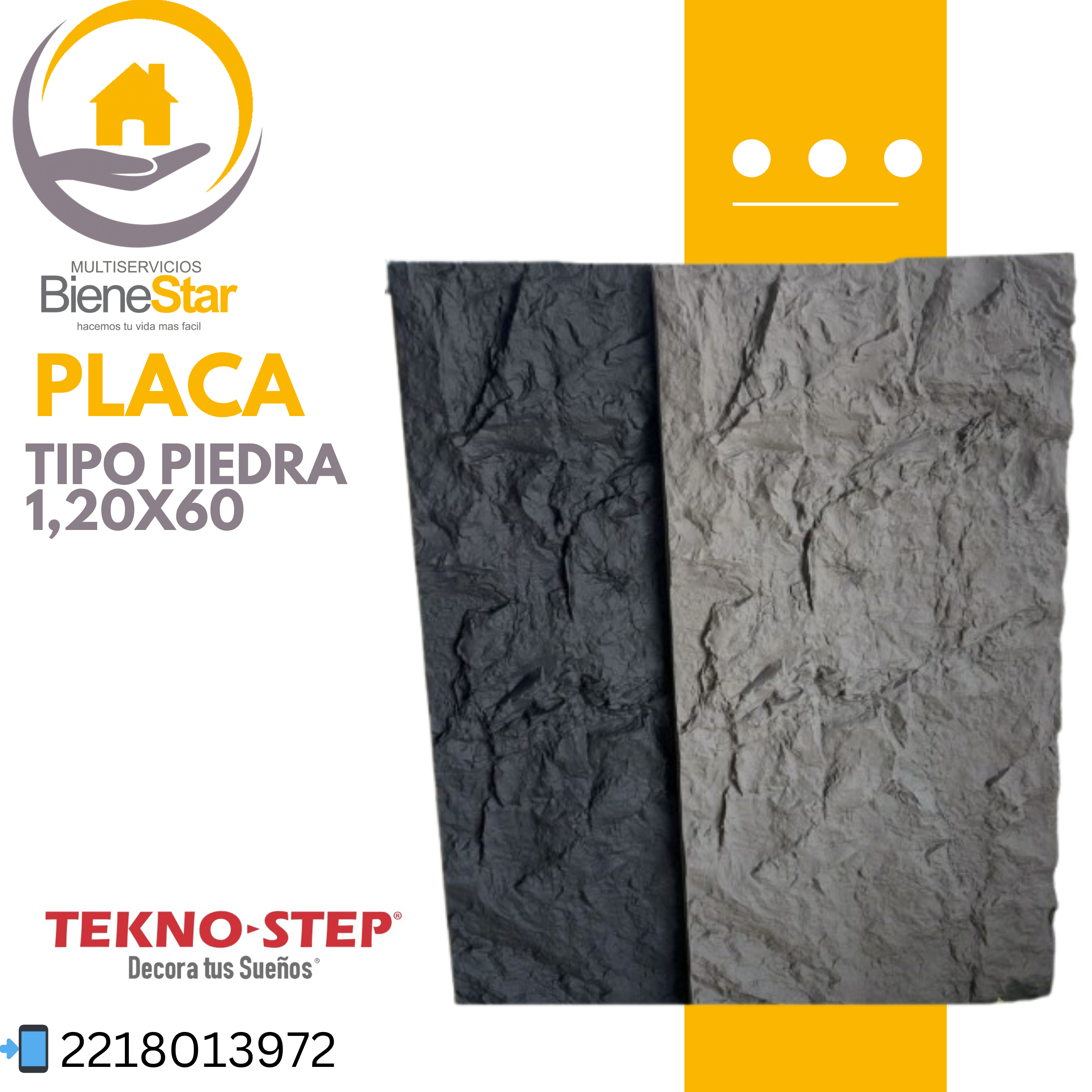 Placas de PU Tekno Step 1,20x60