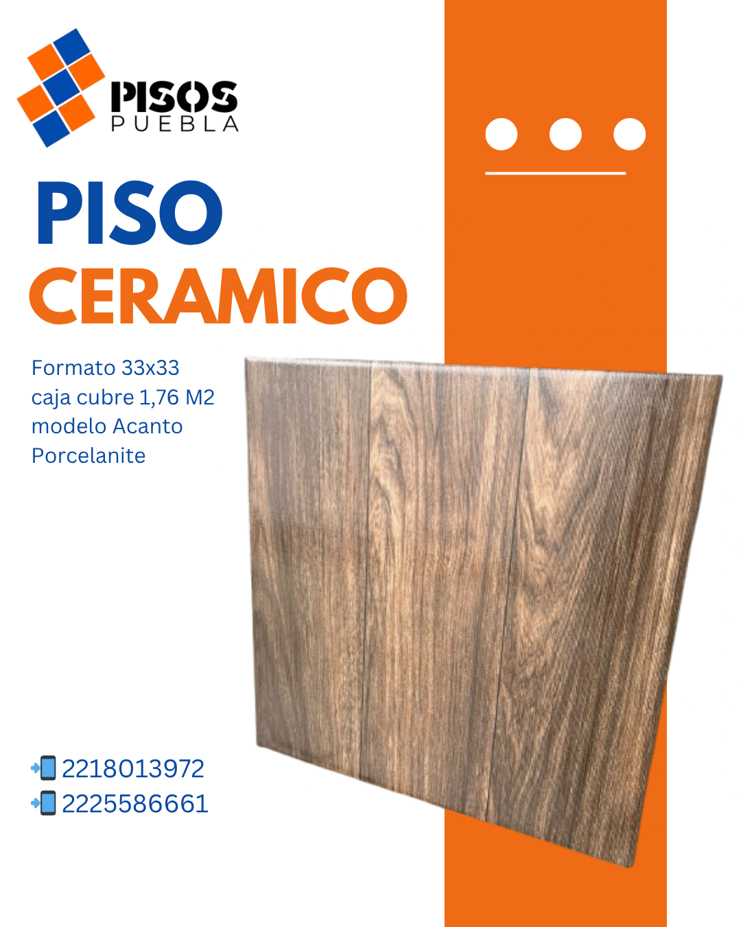 Piso Cerámico 33x33 Modelo Acanto Porcelanite