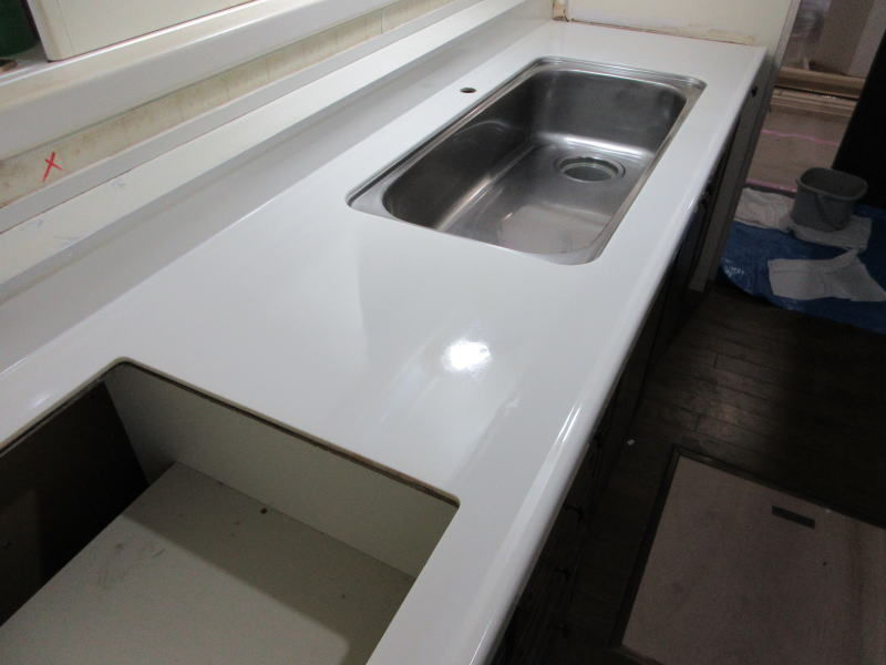 人工大理石天板研磨コーティング2