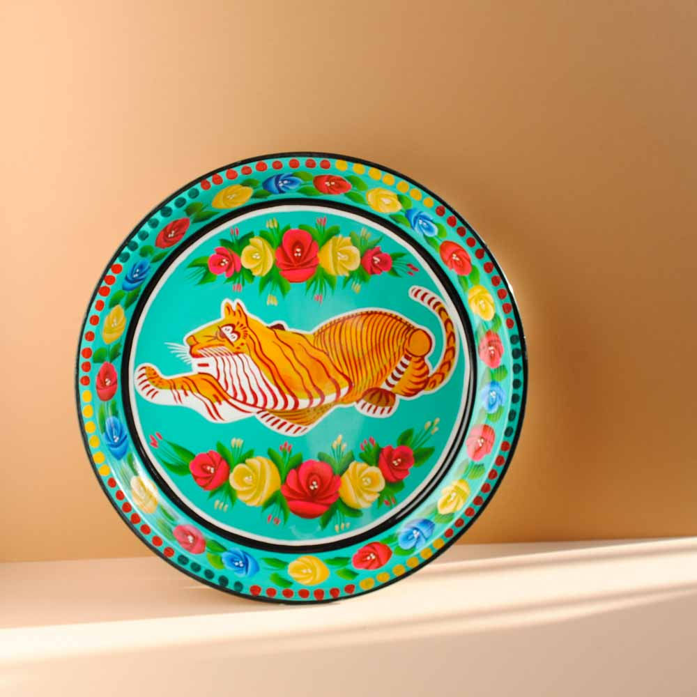 Enamel Tiger Tray - Mint