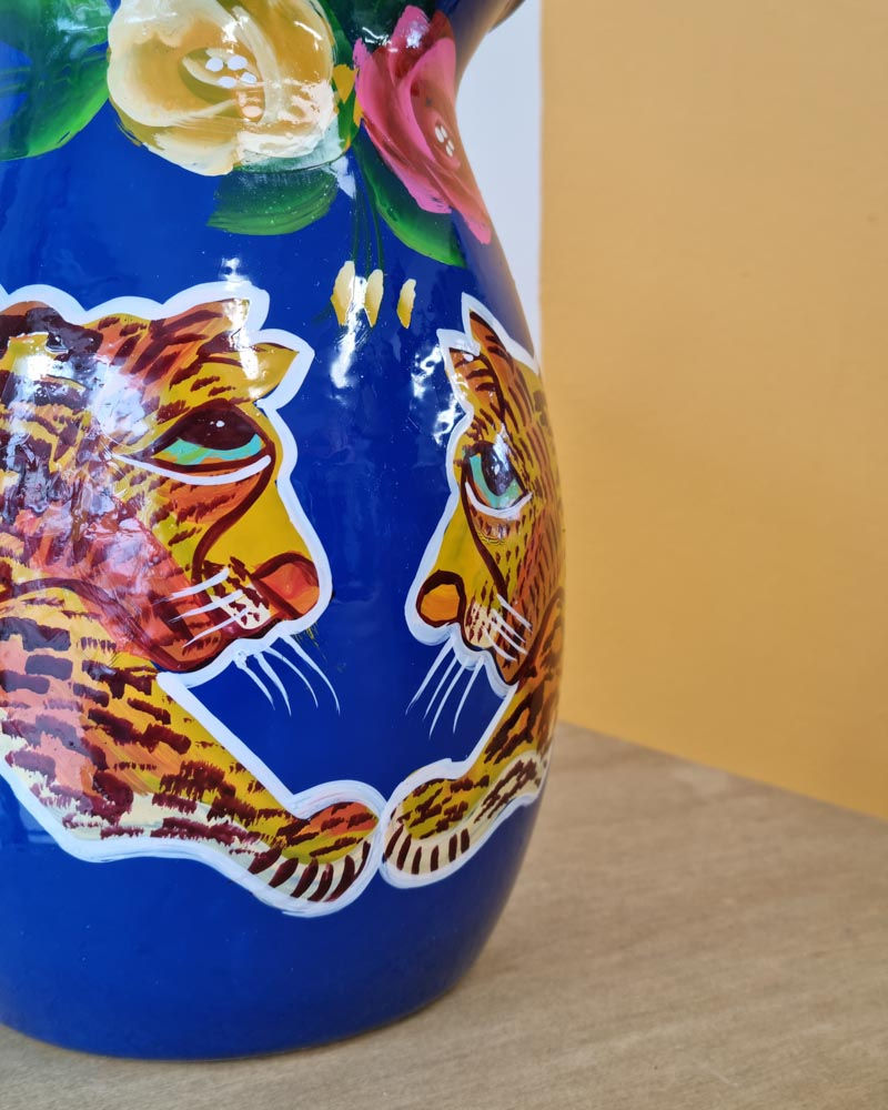 Thumbnail: Enamel Leopard Jug - Navy