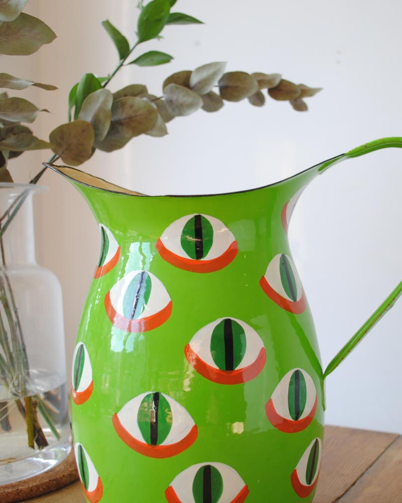 Thumbnail: Enamel Evil Eye Jug - Green