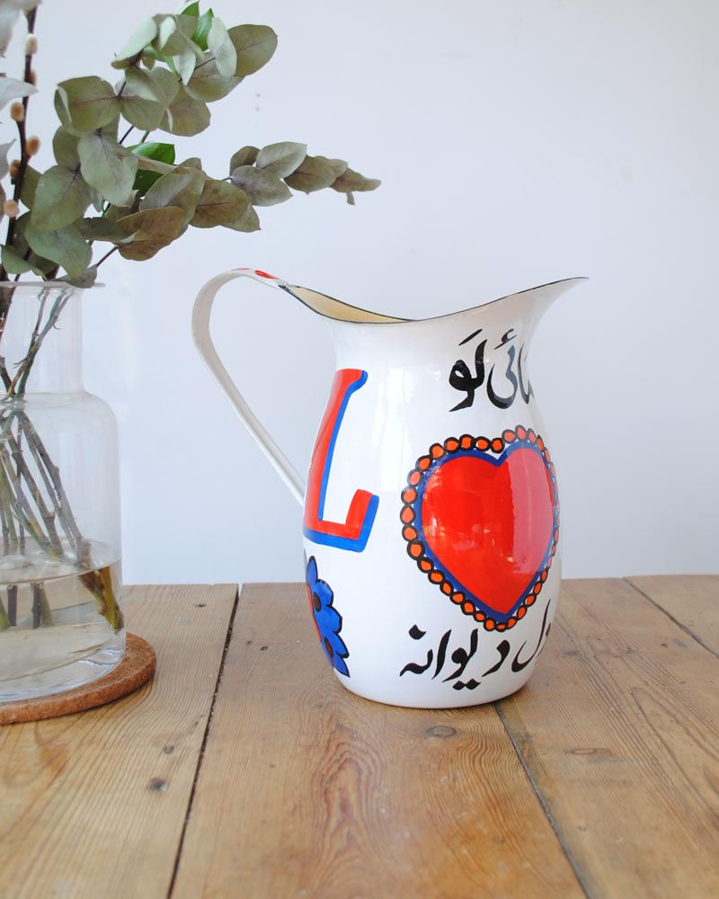 Thumbnail: Enamel Love Jug - White