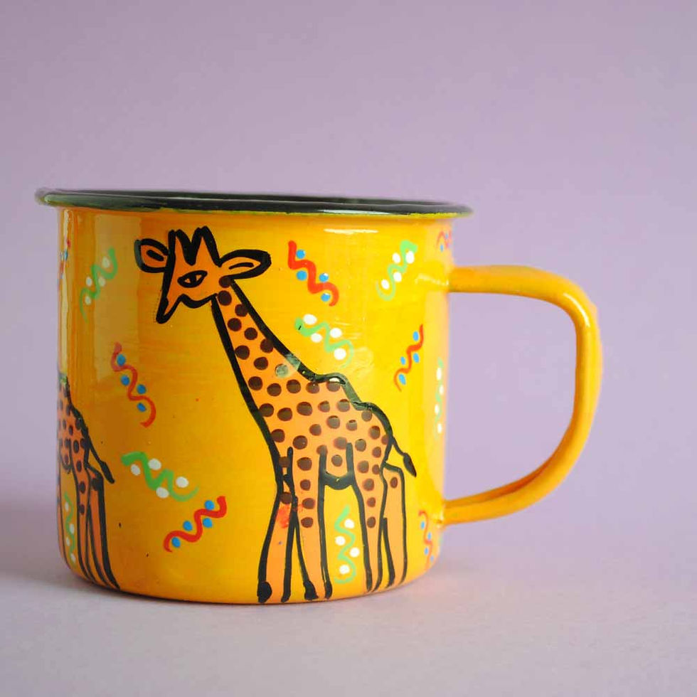 Thumbnail: Enamel Giraffe Mug - Yellow