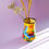 Thumbnail: Enamel Peacock Vase - Yellow