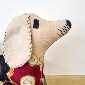 embroidered felt dog toy