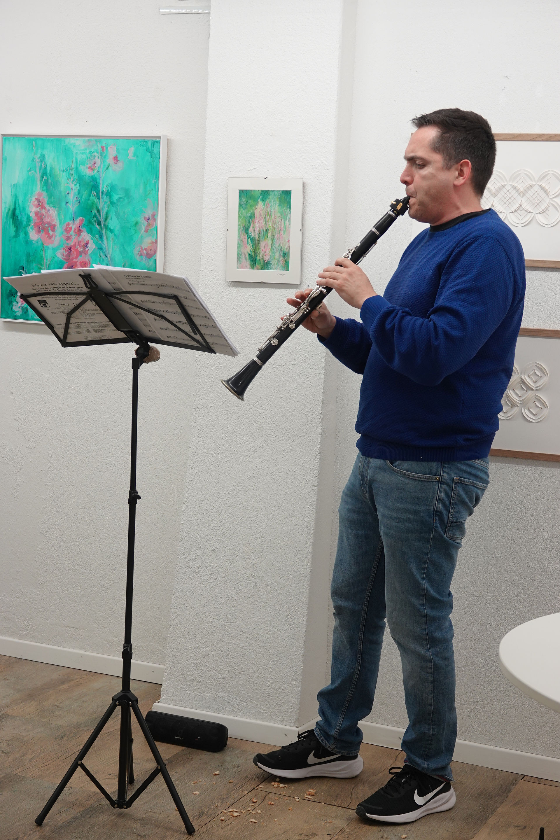 Nemanja playing the clarinet