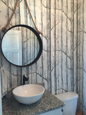 Wallpaper love, birches woods wallpaper, new construction, home decor, luxury interior design, fox valley area, kami Graff designs, lee jofa wallpapers Cole and son