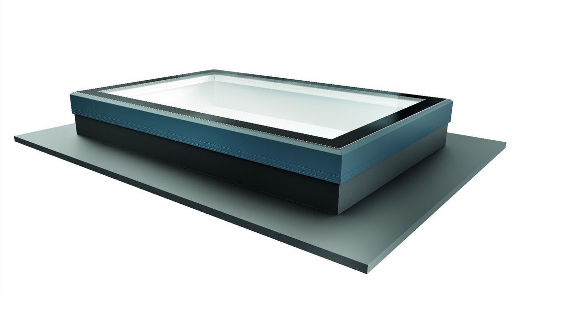 Flachdach Light-1000mm x 1000mm-Aluminium-No Upstand