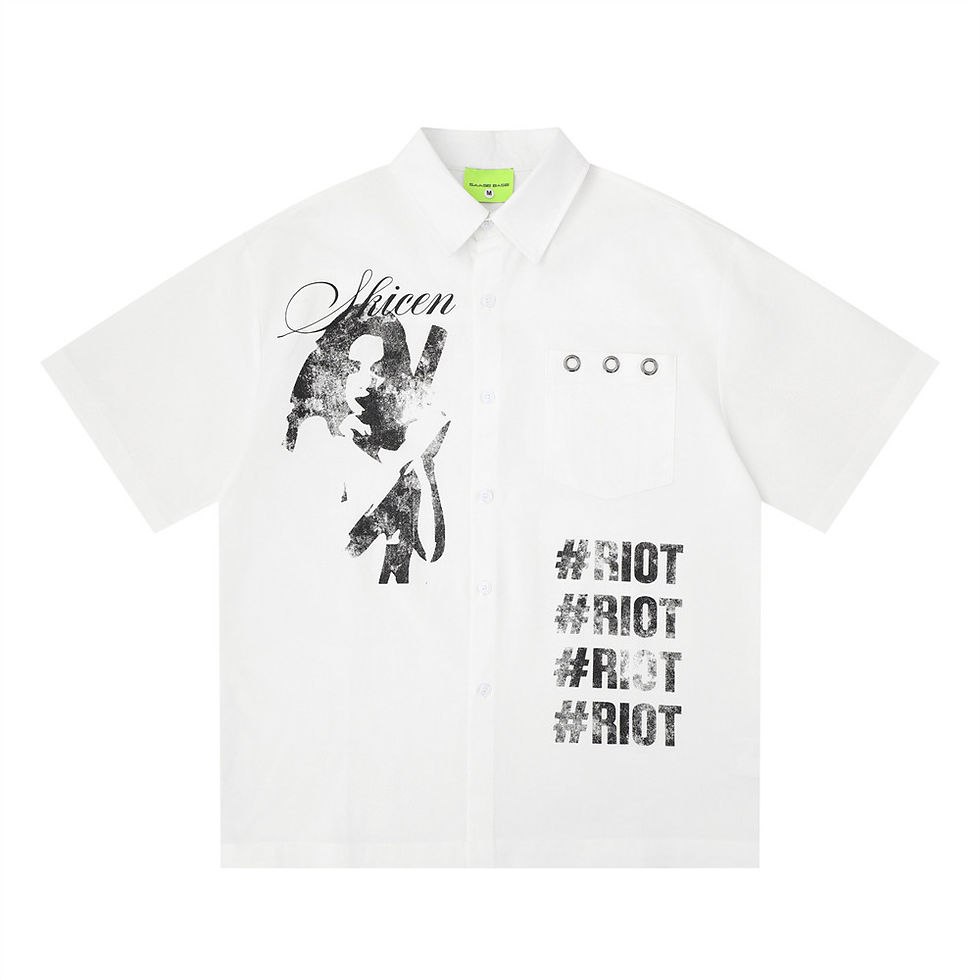 Thumbnail: Printed 'RIOT' Button Down Shirt