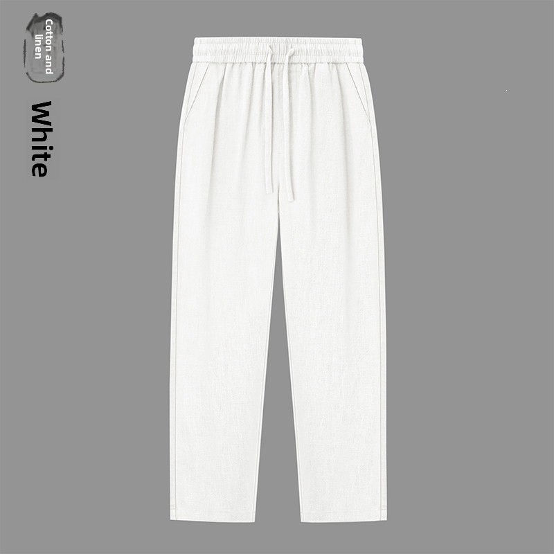 Thumbnail: Linen Cotton Straight Leg Pants