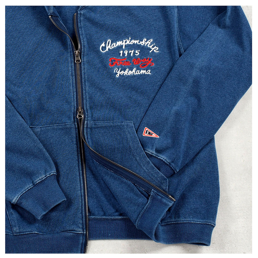 サムネイル： FREEWAYS INDIGO EMBROIDERYジップカーディガン
