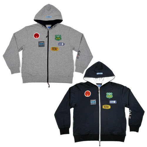 FREEWAY ロードサインワッペンジップパーカー | FREEWAY428