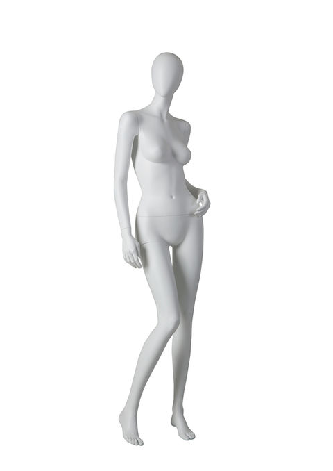 Female mannequin with flat feet and flip flop toes