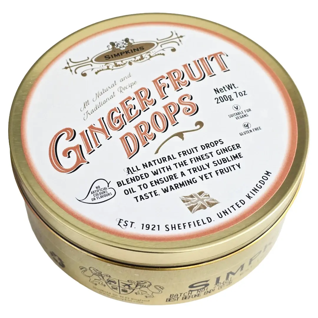 Simpkins Ginger fruit Drop Travel Tins