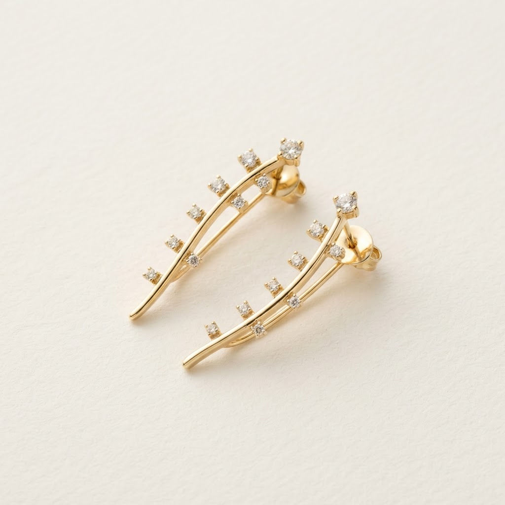 Gold Ear Crawler Earrings