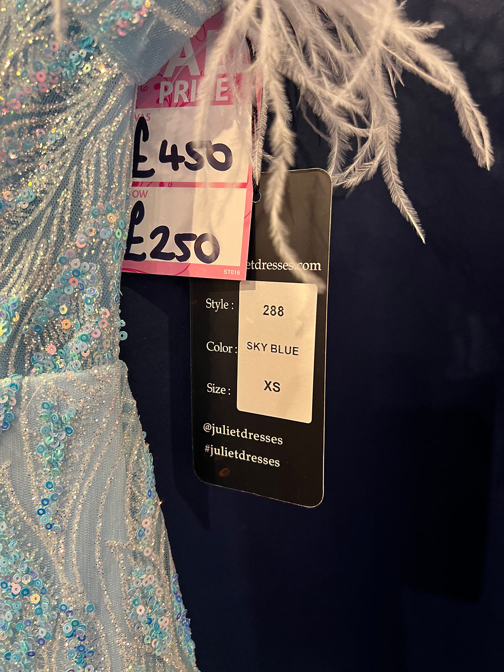 Thumbnail: Juliet 288 size 4/xs blue prom dress