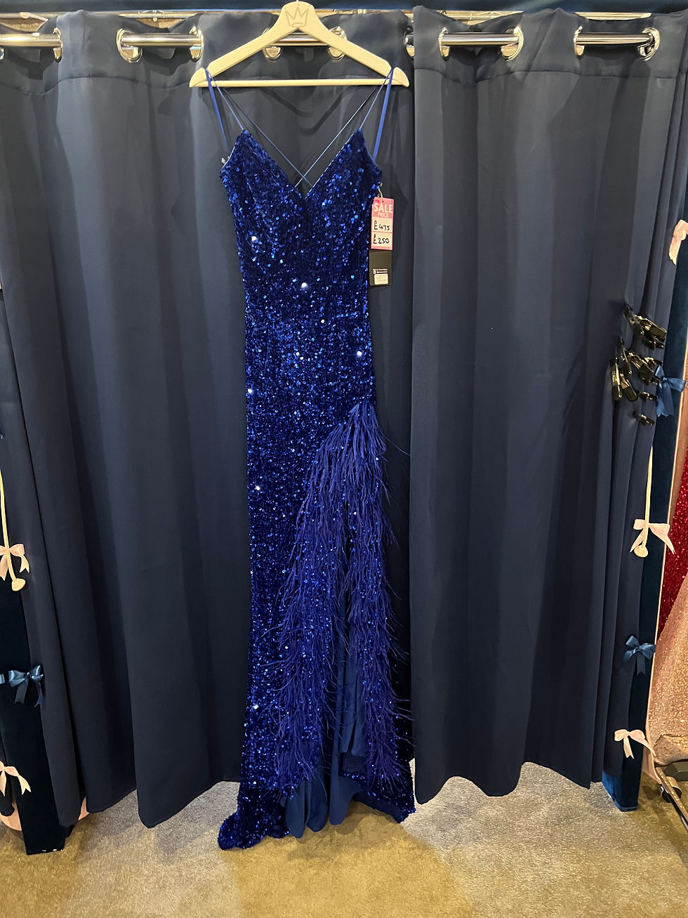 Thumbnail: Nox Anabel R1059 size 6 full sequin royal blue prom dress with corset back 