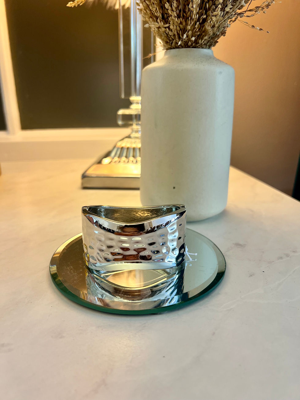 Thumbnail: Silver cuff bangle 