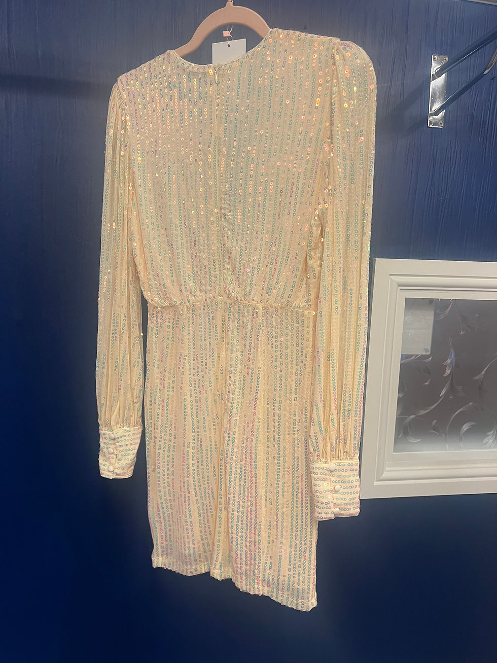 Thumbnail: Ariel gold sequin ruched detail mini dress