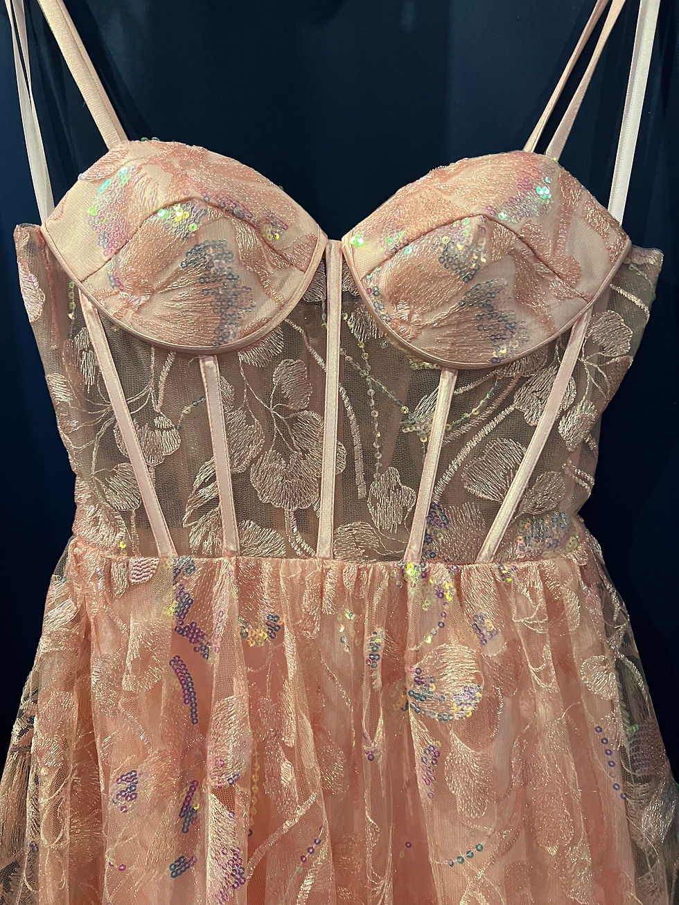 Thumbnail: Nox Anabel T1332 size 4 blush pink prom dress  