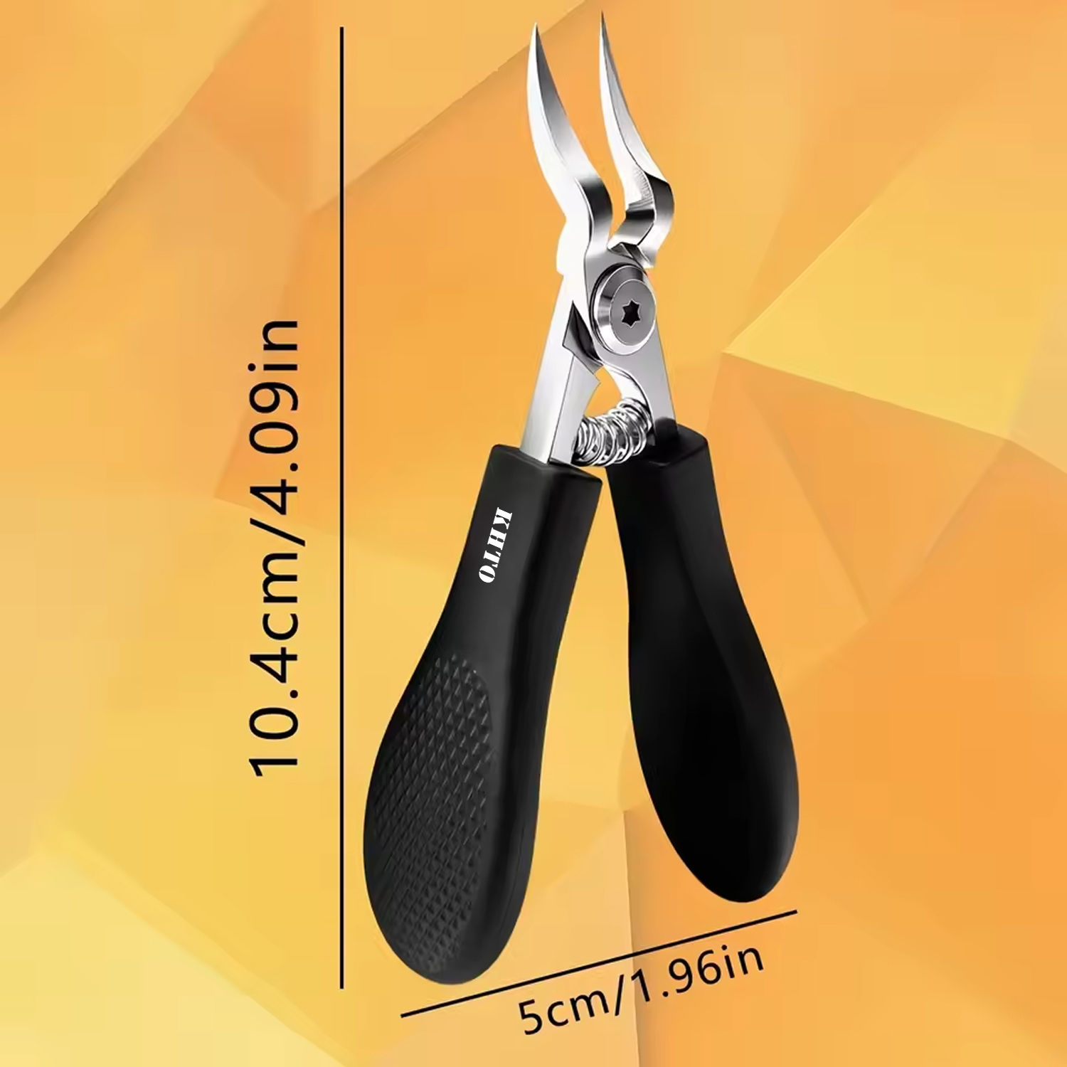 KHTO Professional Heavy-Duty Steel Toenail Clipper with Serrated Blade Thick & I