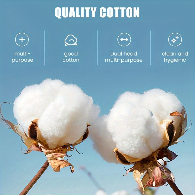 Thumbnail: 1000Count Cotton Swabs - Bamboo Sticks Cotton Swabs For Ears - Double Round Thic