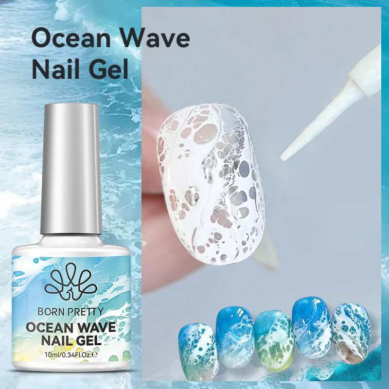 Thumbnail: BORN PRETTY 1/2Pcs Ocean Wave Watercolor Liquid Gel Nail Polish Set White Waterc