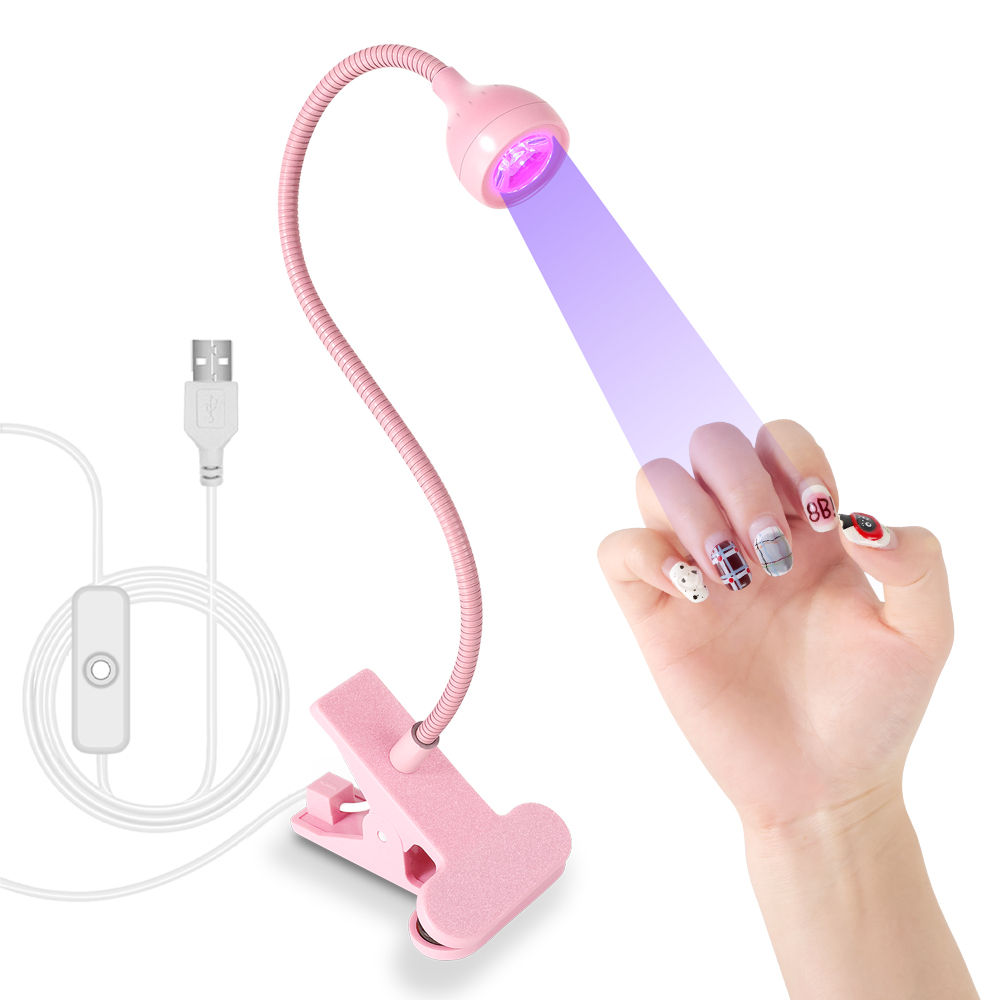 Nail LED UV Lamp for Drying Gel Nails Polish Clip-On Flexible Desk Mini Portable