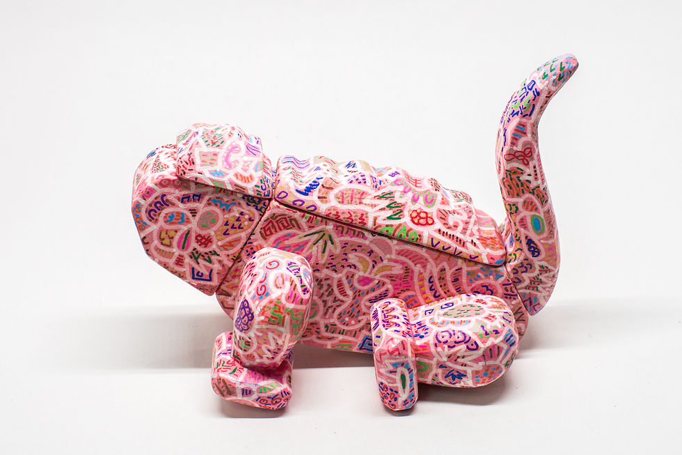 Thumbnail: Pink - White Iguana by Saki Kingman
