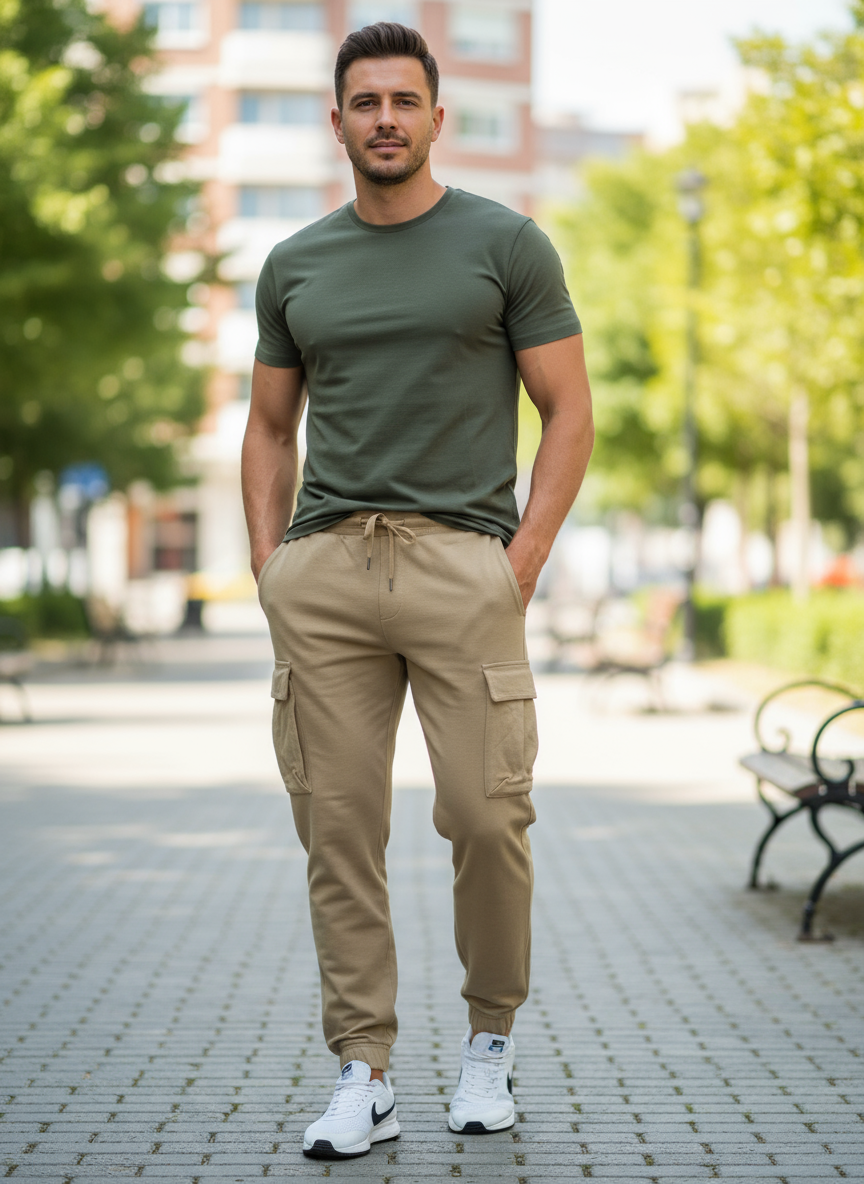 cotton cargo track pant