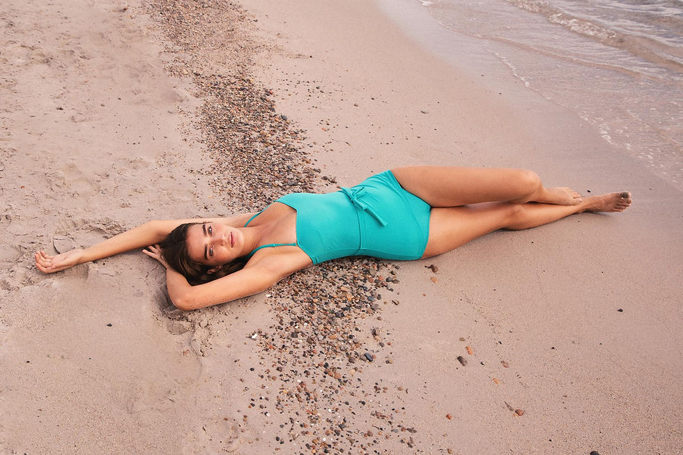 Thumbnail: JEAN retro style swimsuit with belt/mint