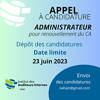 Appel à candidature pour les postes au CA