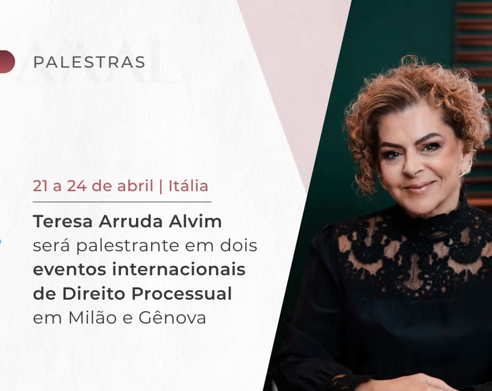 Nesta semana, Teresa Arruda Alvim integra a programação de dois eventos acadêmicos na Itália, em encontros que reúnem referências internacionais do Direito Processual Civil