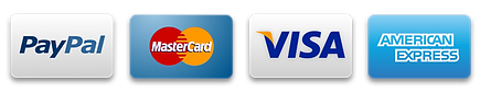 Forms of payment - Visa, Mastercard, Paypal, American Express, Discover - secure checkout