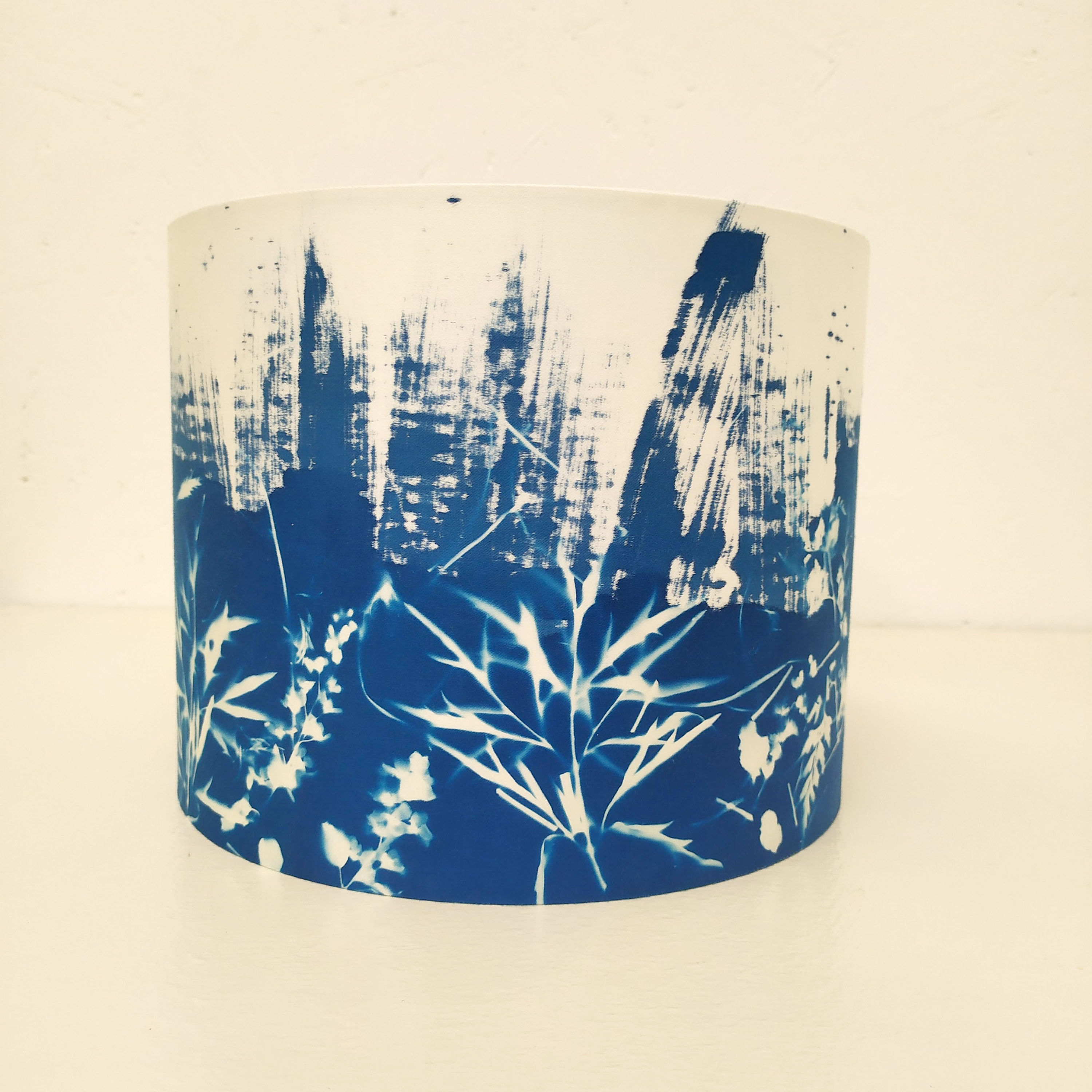 Lace elder cyanotype lampshade 