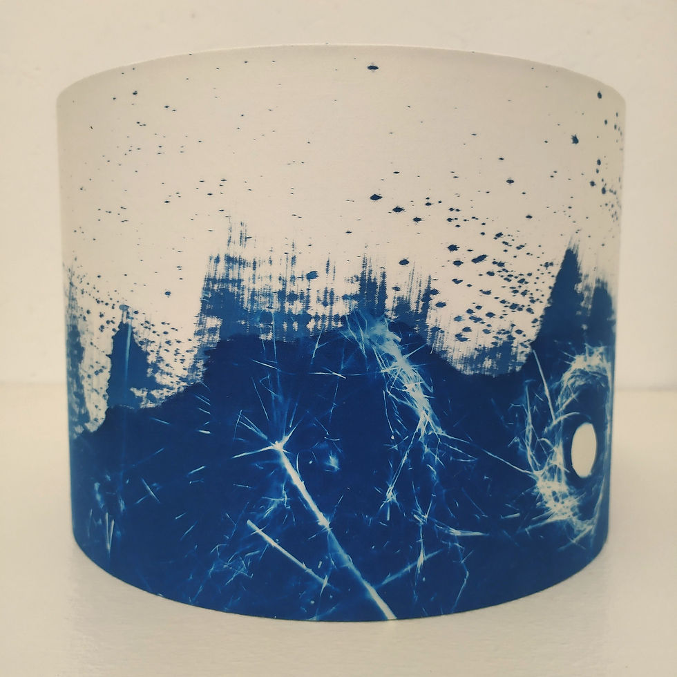 Thumbnail: Vole and Nest cyanotype lampshade