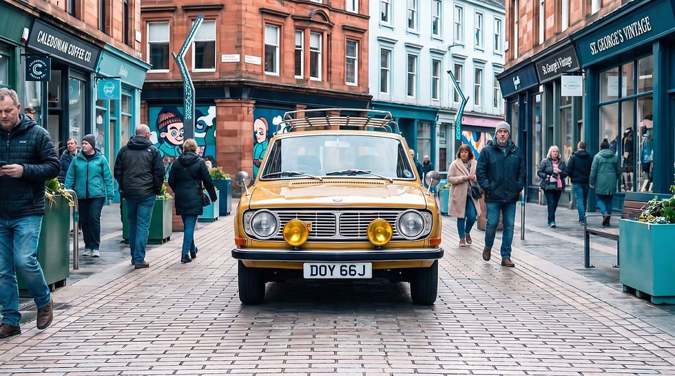 Volvo 145 Estate downtown Glasgow