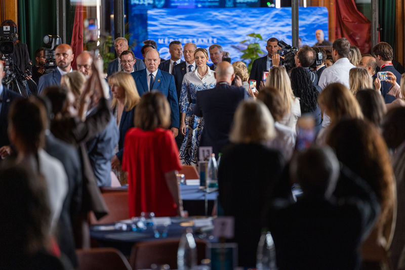 Photo >> H.S.H. Prince Albert II of Monaco and Princess Charlene of Monaco joining the 17th edition of the Monaco Blue Initiative (Oceanographic Museum Great Hall, 27th May 2026) © Institut_oceanographique_de_Monaco_Philippe_Fitte