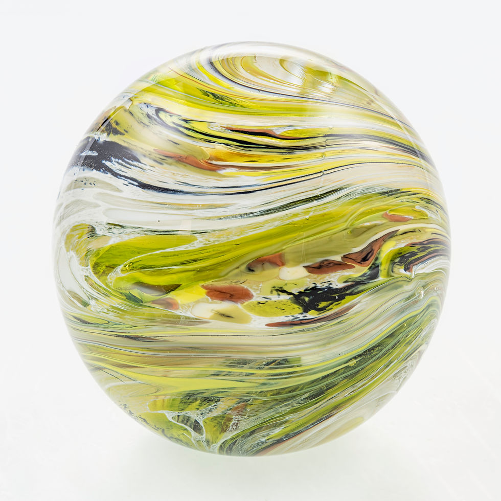 Paperweight Yellow Round Large